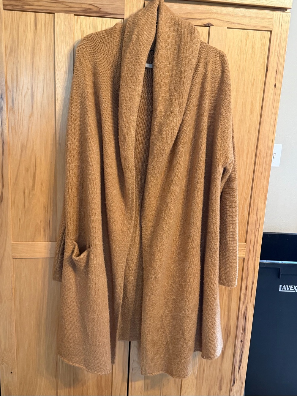 Cozy Open-Front Camel Shawl Collar Sweater Cardigan for Women